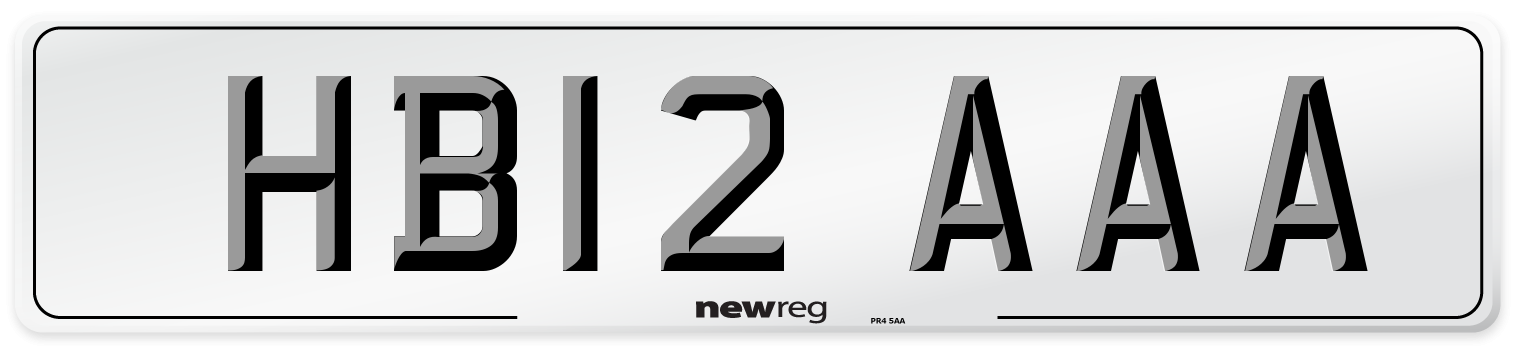 HB12 AAA Number Plate from New Reg